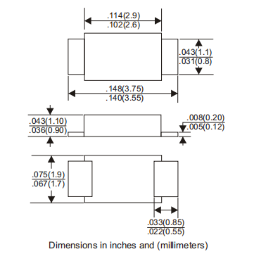 SOD-123FL封装1N4148WL T4（打线工艺） 直脚包办弯脚SOD-123封装1N4148W T4